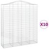 vidaXL 10 db &iacute;ves horganyzott vas gabion kos&aacute;r 200x50x220/240 cm