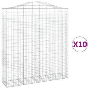 vidaXL 10 db &iacute;ves horganyzott vas gabion kos&aacute;r 200x50x220/240 cm