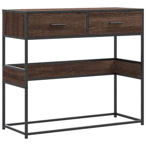 vidaXL barna t&ouml;lgysz&iacute;nű szerelt fa t&aacute;lal&oacute;asztal 90x35x80 cm