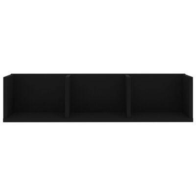vidaXL fekete forgácslap CD-tartó fali polc 75 x 18 x 18 cm