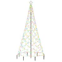 vidaXL színes 500 LED-es karácsonyfa fémoszloppal 3 m