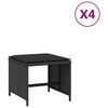 vidaXL 4 db fekete polyrattan kerti sz&eacute;k p&aacute;rn&aacute;kkal 40 x 40 x 35 cm