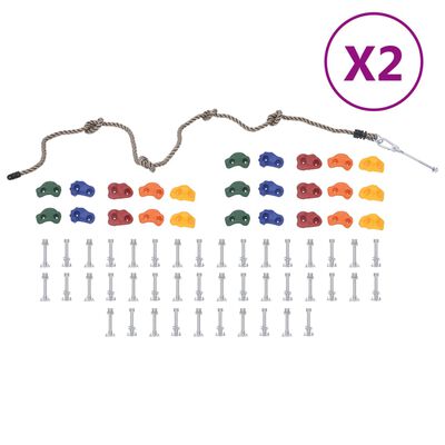 vidaXL 50 db többszínű mászókő kötéllel
