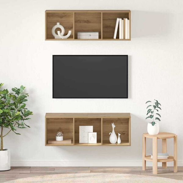 vidaXL TV szekr&eacute;ny garnit&uacute;ra 2 pcs Artisan t&ouml;lgy 37 x 37 x 107 cm