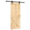 vidaXL Cs&uacute;sz&oacute; ajt&oacute; Term&eacute;szetes &eacute;s Fekete 85 x 210 cm Szil&aacute;rd Fenyőfa
