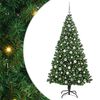 vidaXL Mű kar&aacute;csonyfa 300 LED-del Z&ouml;ld 210 cm PVC &eacute;s Ac&eacute;l &eacute;s Műanyag