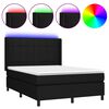 vidaXL fekete sz&ouml;vet rug&oacute;s &eacute;s LED-es &aacute;gy matraccal 140x200 cm