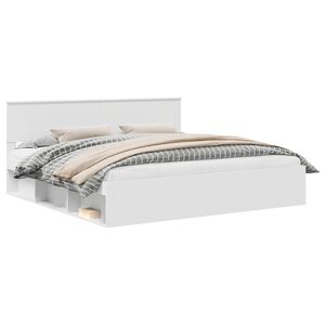 vidaXL &Aacute;gykeret fejt&aacute;ml&aacute;val Feh&eacute;r 200 x 200 cm T&ouml;m&ouml;r fenyőfa