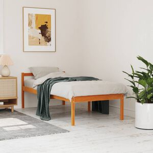 vidaXL viaszbarna t&ouml;m&ouml;r fenyőfa időseknek val&oacute; &aacute;gy 90 x 190 cm