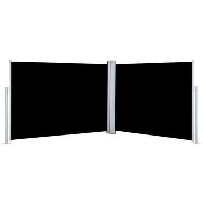 vidaXL fekete behúzható oldalsó napellenző 120 x 1000 cm