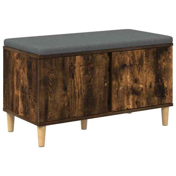 vidaXL Előt&eacute;r pad p&aacute;rn&aacute;val t&aacute;rol&oacute;val F&uuml;st&ouml;lt t&ouml;lgy 80 x 38 x 46 cm