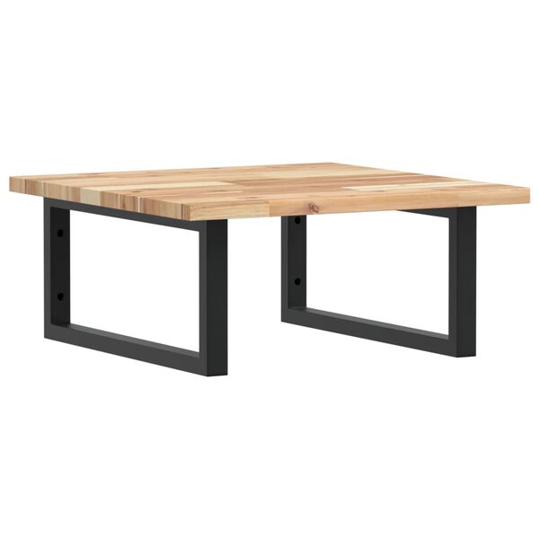 vidaXL acél és tömör akácfa falra szerelhető mosdópolc