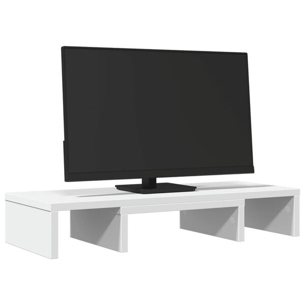 vidaXL feh&eacute;r szerelt fa &aacute;ll&iacute;that&oacute; monitor&aacute;llv&aacute;ny 60 x 24 x 10,5 cm