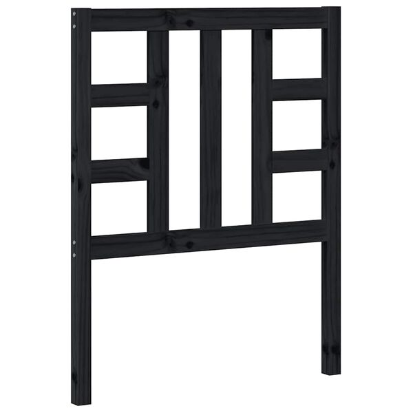 vidaXL fekete t&ouml;m&ouml;r fenyőfa &aacute;gyfejt&aacute;mla 81x4x100 cm