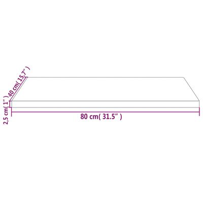 vidaXL tömör fenyőfa asztallap 80 x 40 x 2,5 cm