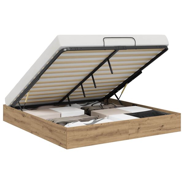 vidaXL Ottom&aacute;n &Aacute;gykeret Műv&eacute;szi t&ouml;lgy 203 x 160 x 25 cm M&eacute;rn&ouml;ki fa