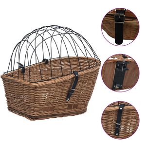 vidaXL term&eacute;szetes fűzfa h&aacute;ts&oacute; ker&eacute;kp&aacute;rkos&aacute;r fed&eacute;llel 55 x 31 x 36 cm