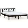 vidaXL Double fekete t&ouml;m&ouml;r fenyőfa &aacute;gykeret 135 x 190 cm