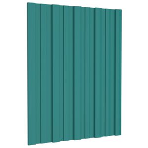 vidaXL Tetőpanel 12 pcs Z&ouml;ld 60 x 45 cm Horganyzott ac&eacute;l