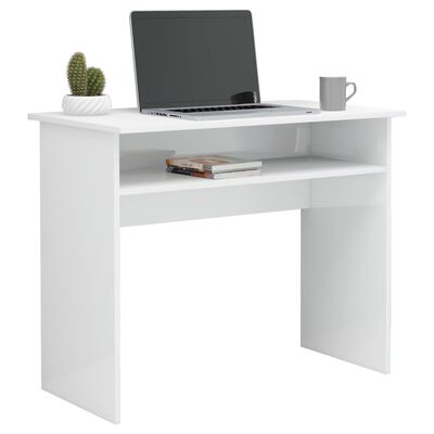 vidaXL magasfényű fehér forgácslap íróasztal 90 x 50 x 74 cm