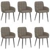 vidaXL &Eacute;tkező Sz&eacute;kek 6 pcs Műbőr Sz&uuml;rke 57 x 50 x 85 cm