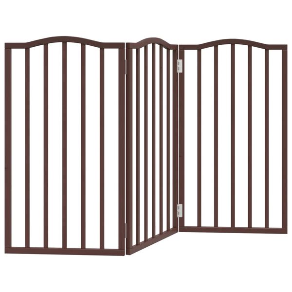 vidaXL barna nyárfa 3 paneles összecsukható kutyakapu 150 cm
