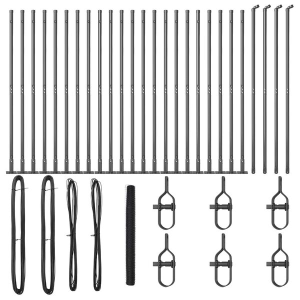 vidaXL Kerítésoszlop Szürke 50 x 1,6 m (36 mm háló) Acél és PVC