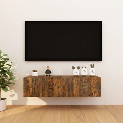 vidaXL 4 db füstös tölgyszínű fali TV-szekrény 30,5 x 30 x 30 cm