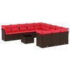 vidaXL 12 db barna polyrattan kerti kanap&eacute;garnit&uacute;ra p&aacute;rn&aacute;kkal