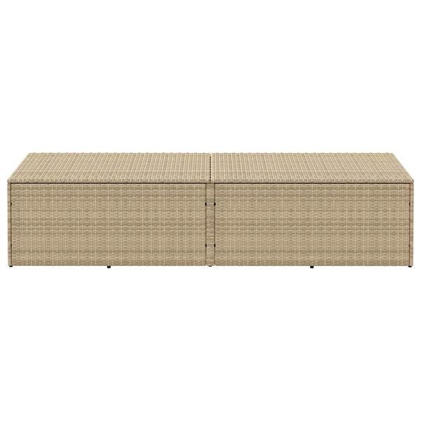 vidaXL b&eacute;zs polyrattan kerti t&aacute;rol&oacute;l&aacute;da 220x50x58 cm