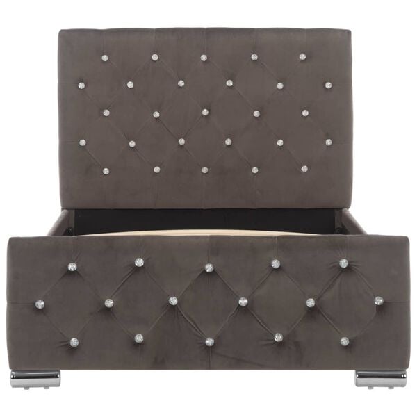 vidaXL szürke bársony ágykeret 90 x 200 cm