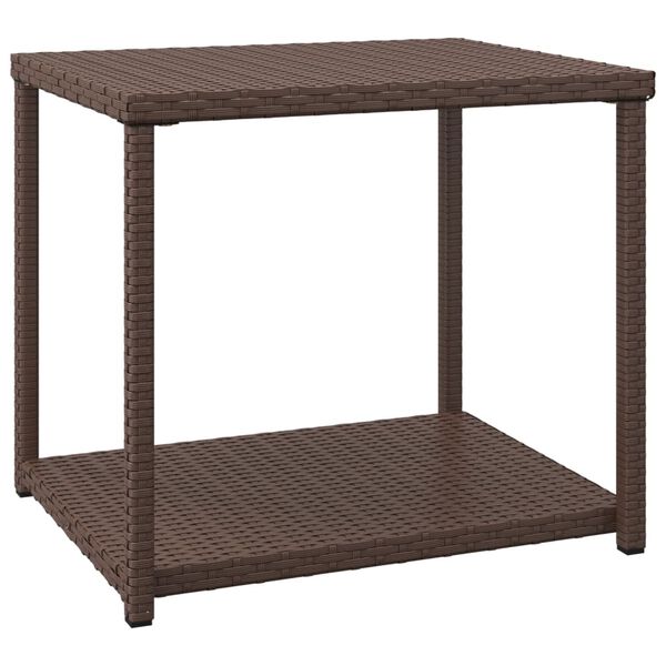 vidaXL barna polyrattan kisasztal 55 x 45 x 49 cm