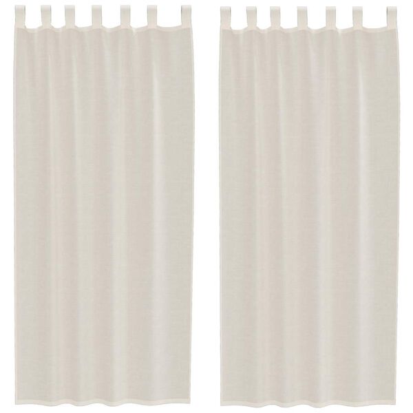 vidaXL 2 db krém színű fátyolfüggönyök fülecske tetejével 140x260 cm