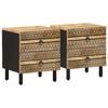 vidaXL 2 db fekete t&ouml;m&ouml;r mang&oacute;fa &eacute;jjeliszekr&eacute;nyek 40 x 33,5 x 46 cm