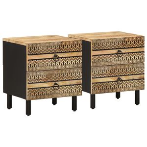 vidaXL 2 db fekete t&ouml;m&ouml;r mang&oacute;fa &eacute;jjeliszekr&eacute;nyek 40 x 33,5 x 46 cm
