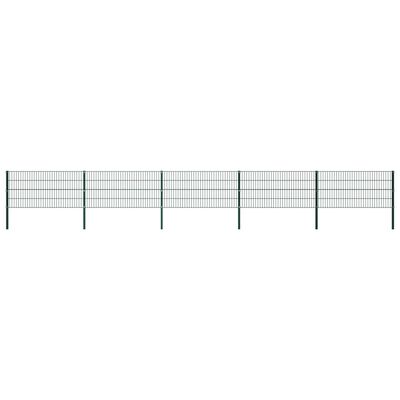 vidaXL zöld vas kerítéspanel oszlopokkal 8,5 x 0,8 m