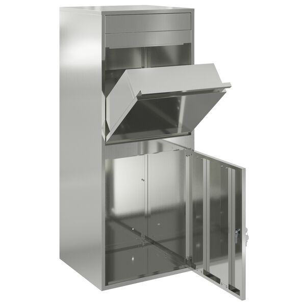 vidaXL Csomagz&aacute;r&oacute; doboz Fekete 41 x 38 x 103 cm Horganyzott ac&eacute;l