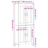 vidaXL feh&eacute;r szerelt fa magasszekr&eacute;ny 69,5 x 34 x 180 cm