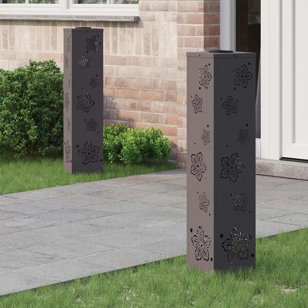 vidaXL Napelemmel műk&ouml;dő LED &ouml;sv&eacute;ny vil&aacute;g&iacute;t&aacute;s 2 pcs Fekete