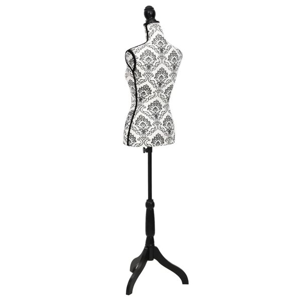 Fekete-feh&eacute;r női pr&oacute;bababa mellszobor