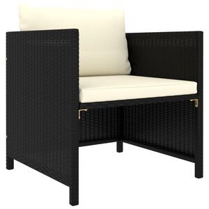 vidaXL fekete polyrattan kerti kanap&eacute; p&aacute;rn&aacute;kkal