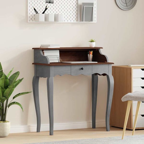 vidaXL t&ouml;m&ouml;r mahag&oacute;ni fa &iacute;r&oacute;asztal 80 x 40 x 92 cm