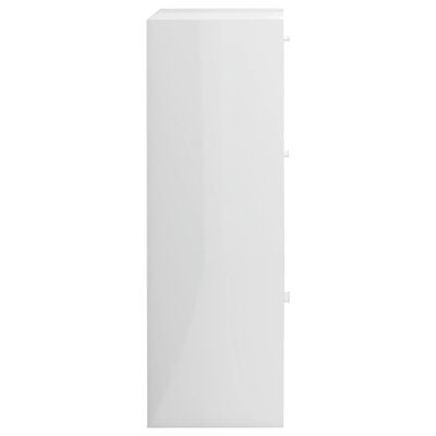 vidaXL magasfényű fehér forgácslap tárolószekrény 60 x 29,5 x 90 cm