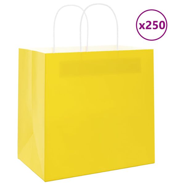 vidaXL 250 db s&aacute;rga pap&iacute;rzacsk&oacute;k foganty&uacute;kkal 26x17x25 cm