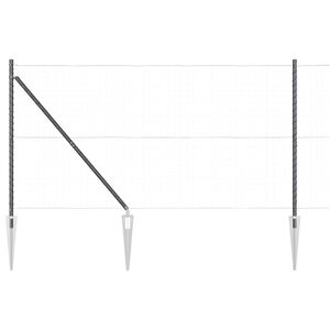 vidaXL F&ouml;ldbe &aacute;ll&iacute;that&oacute; ker&iacute;t&eacute;soszlop 7 db Sz&uuml;rke Porsz&oacute;rt ac&eacute;l