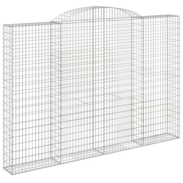 vidaXL 5 db íves horganyzott vas gabion kosár 300x30x200/220 cm