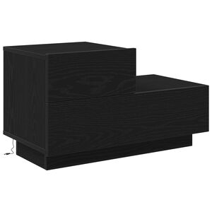 vidaXL &Eacute;jjeliszekr&eacute;ny Fekete t&ouml;lgy 70 x 36 x 40,5 cm Szerelt Fa