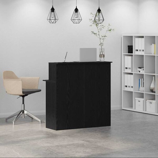 vidaXL recepci&oacute;s pult fekete 100x50x103,5 cm szerelt fa