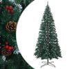 vidaXL Mű kar&aacute;csonyfa 400 cm PVC &eacute;s Ac&eacute;l Z&ouml;ld &eacute;s Feh&eacute;r