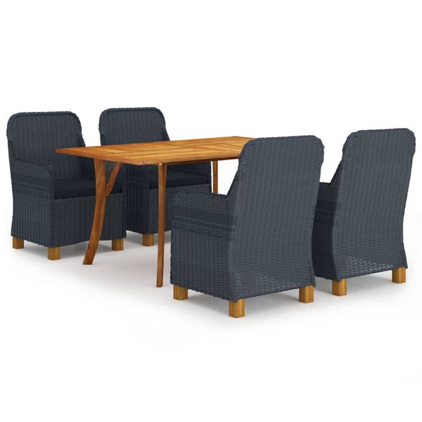 vidaXL 5 r&eacute;szes s&ouml;t&eacute;tsz&uuml;rke kerti &eacute;tkezőgarnit&uacute;ra